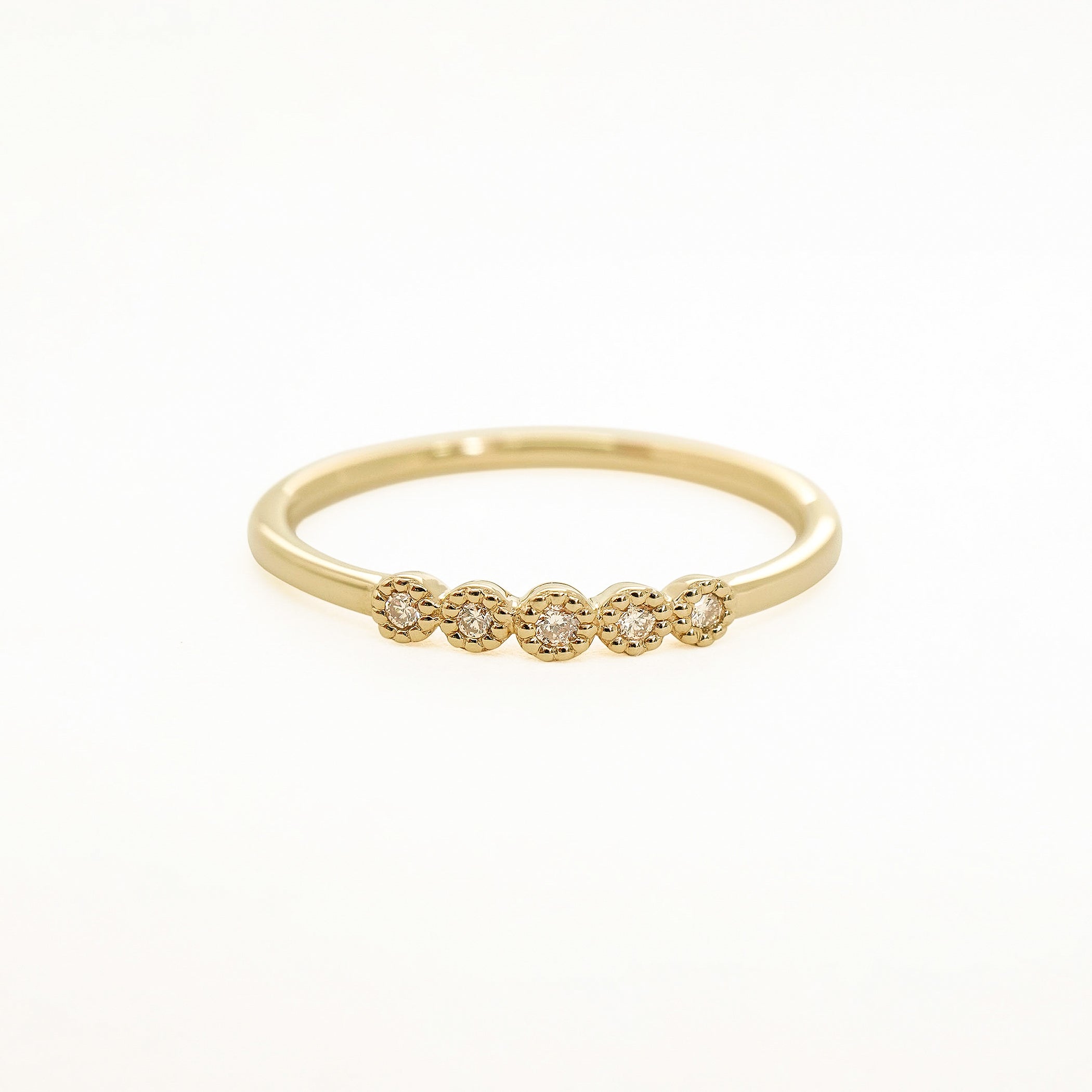 リング K10 9号 イエローゴールド ダイヤモンド リング K10イエローゴールド ダイヤモンド(4月誕生石)(花