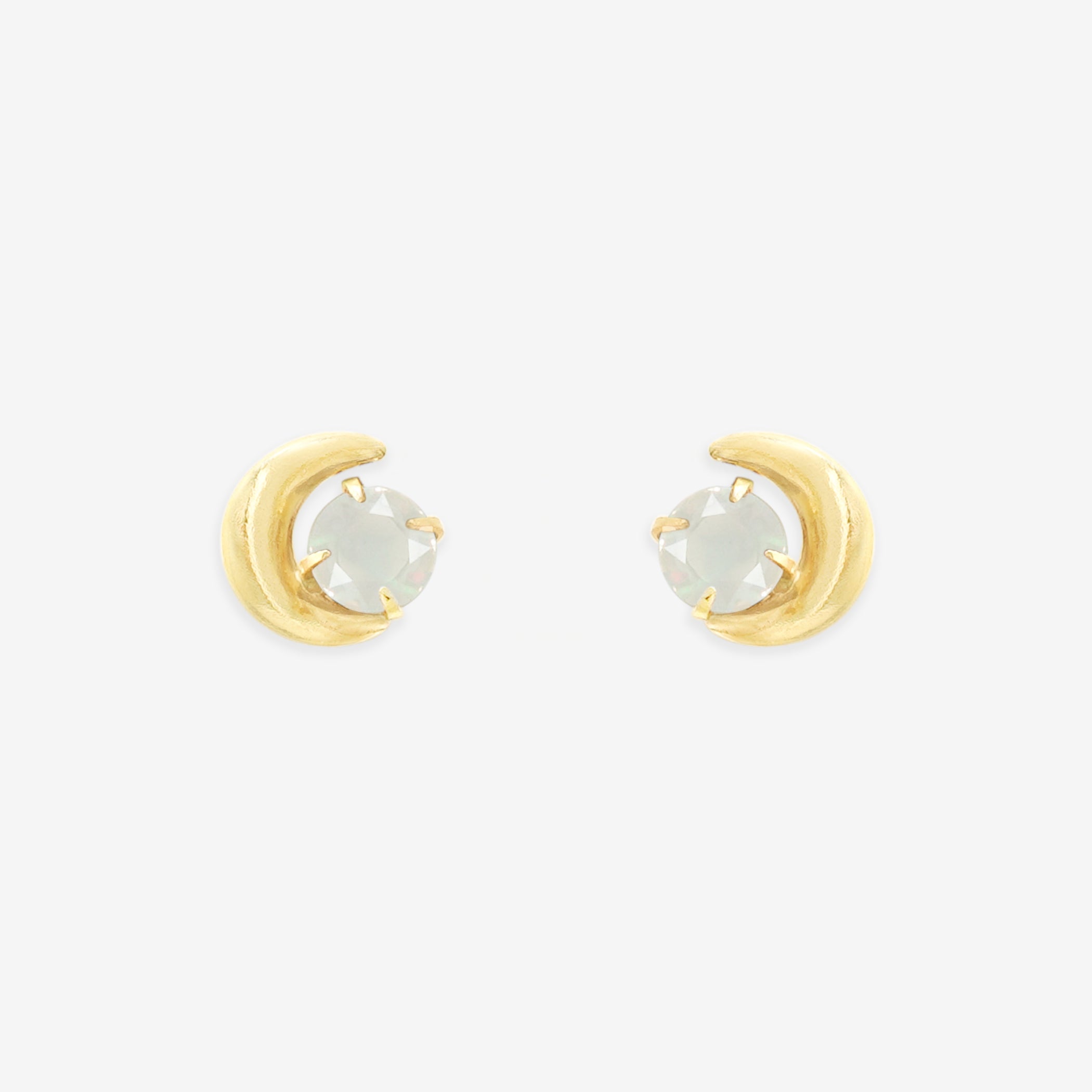 WEB限定】10月誕生石 K10 イエローゴールド オパール ムーン ピアス