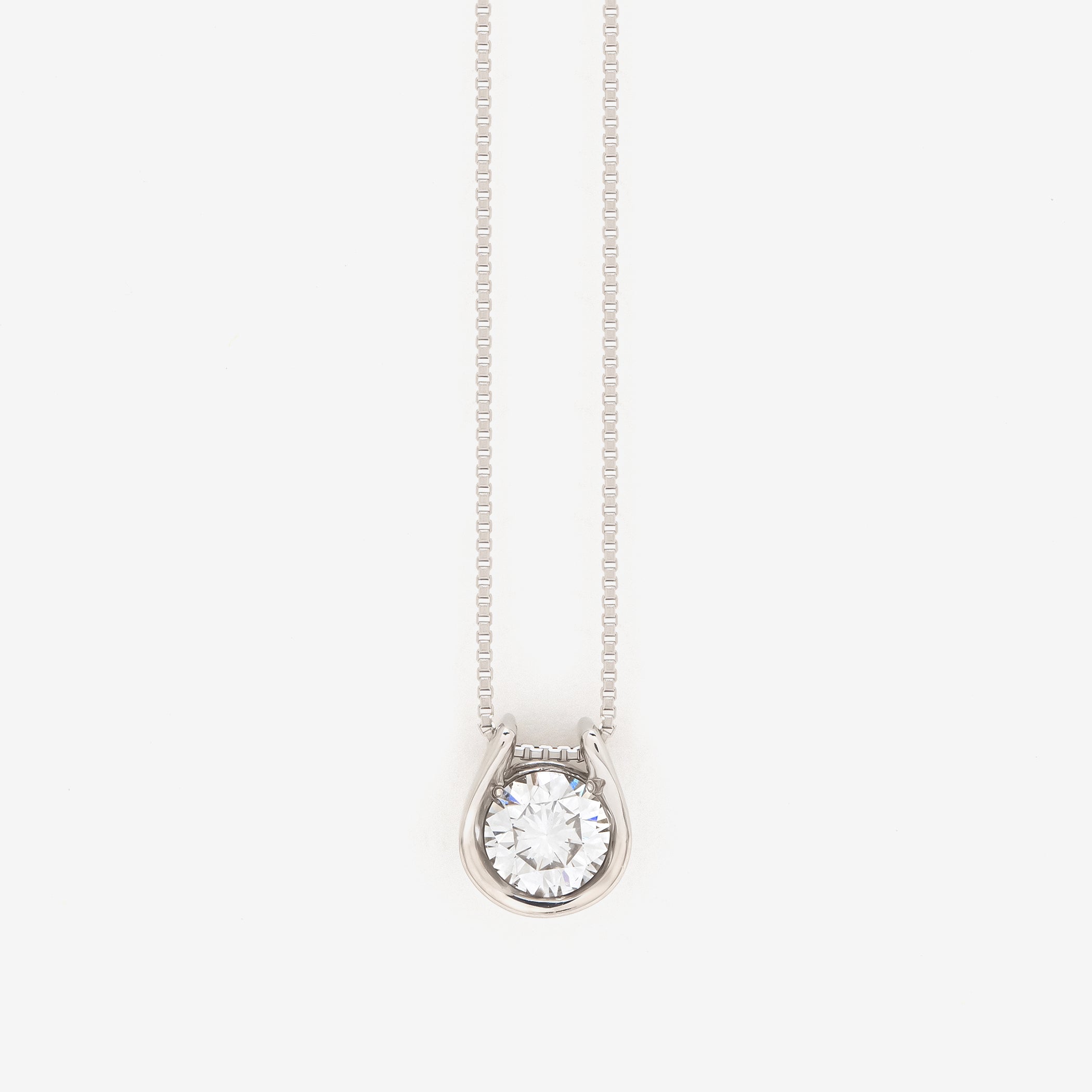プラチナ ダイヤモンド 馬蹄 ネックレス（0.3ct）<鑑定書付&gt