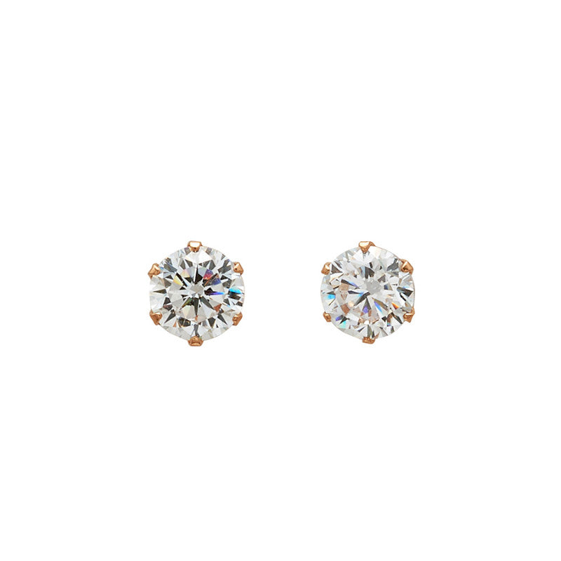 K18 ピンクゴールド キュービックジルコニア ピアス（4mm