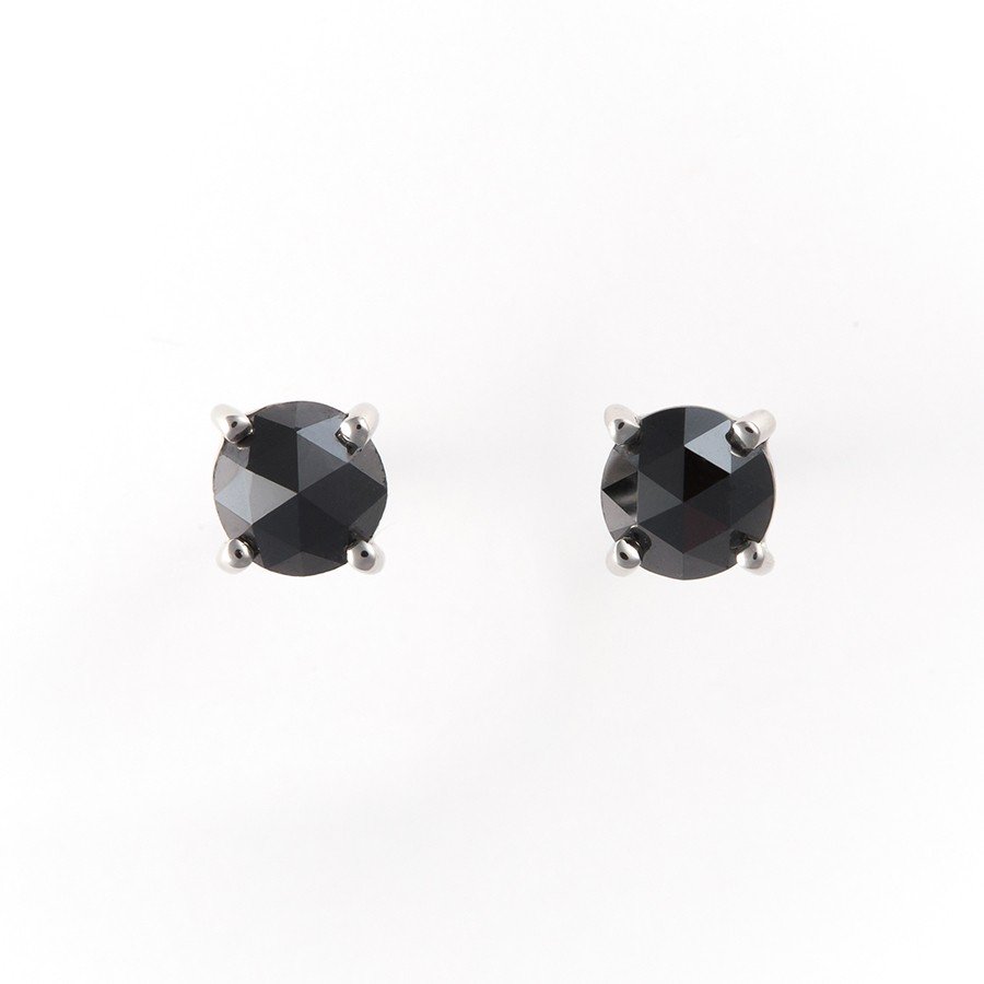 プラチナ ブラックダイヤモンド ピアス（0.5ct） （7282159616157