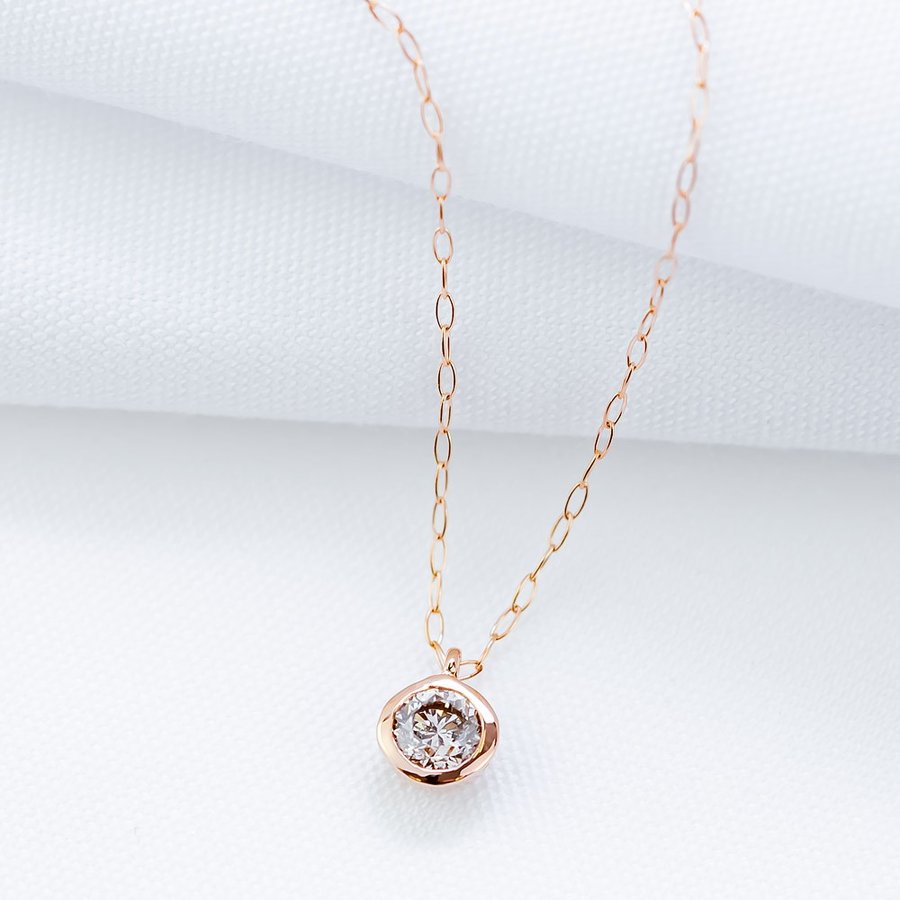 WEB限定】K18 ピンクゴールド ダイヤモンド ネックレス（0.15ct ...