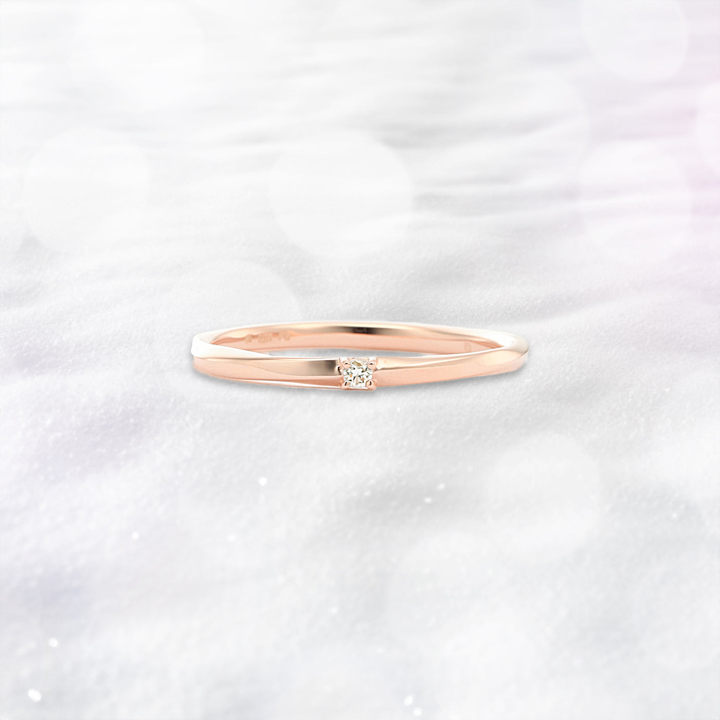 K10 ピンクゴールド ダイヤモンド リング