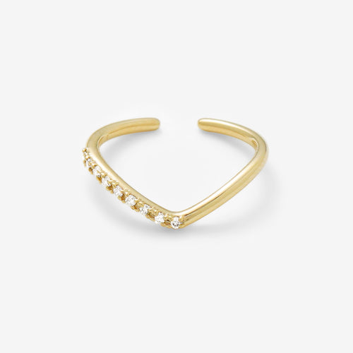 K10 イエローゴールド ダイヤモンド リングカフ