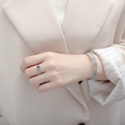 9月誕生石 プラチナ ロイヤルブルーサファイア リング