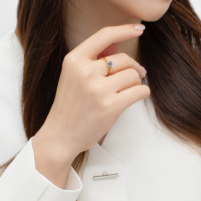 【WEB限定】9月誕生石 K18 イエローゴールド サファイア リング