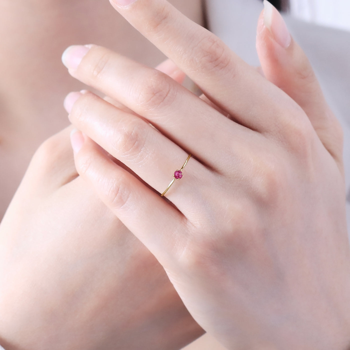 【WEB限定】7月誕生石 K10 イエローゴールド ルビー リング