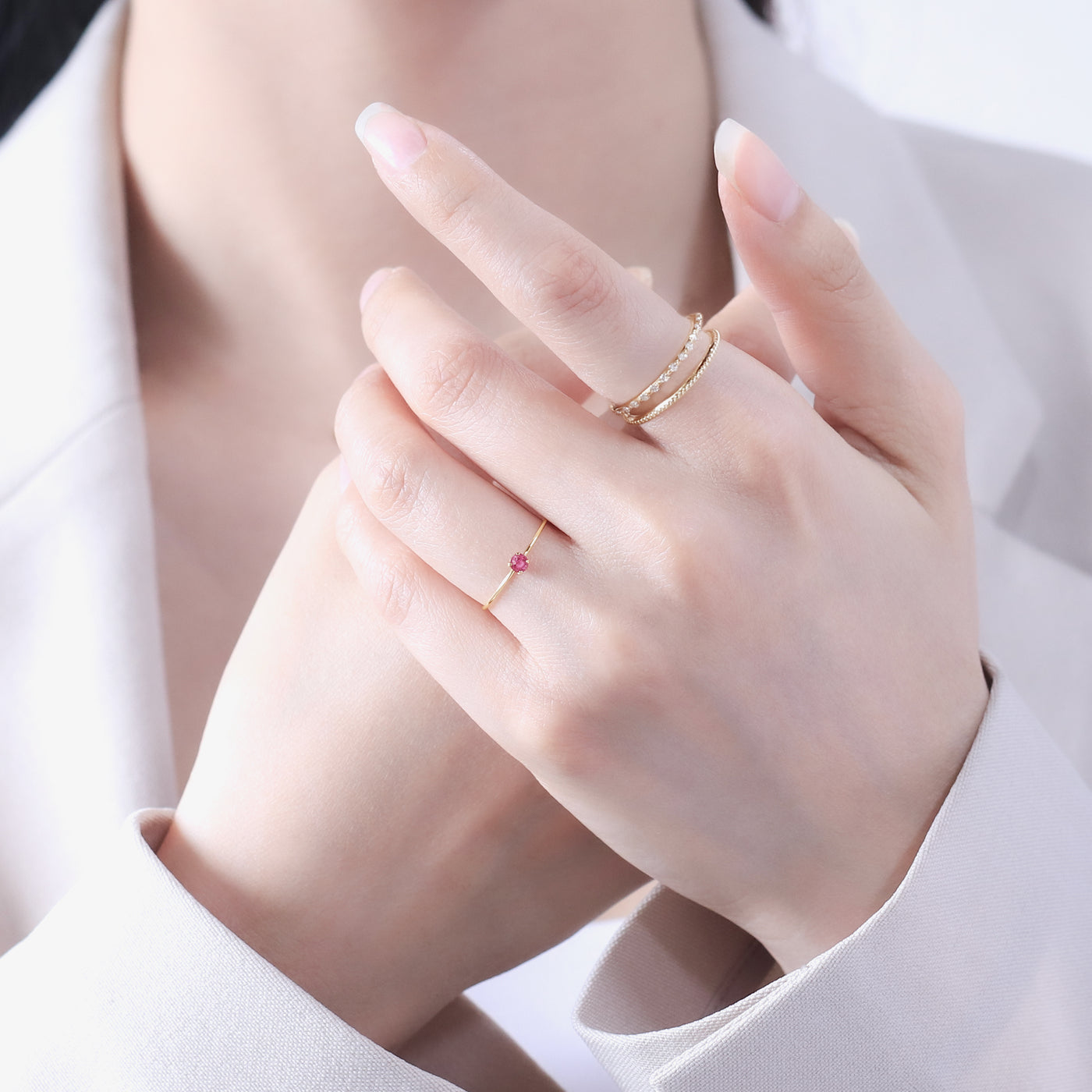 【WEB限定】7月誕生石 K10 イエローゴールド ルビー リング