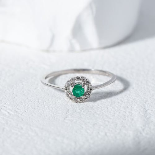 【予約商品】5月誕生石 プラチナ エメラルド リング