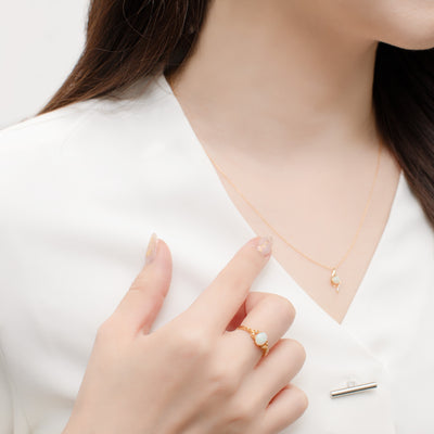 【WEB限定】10月誕生石 K18 イエローゴールド オパール リング