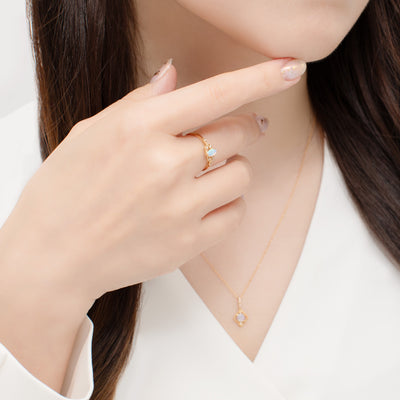 【WEB限定】10月誕生石 K18 イエローゴールド オパール リング