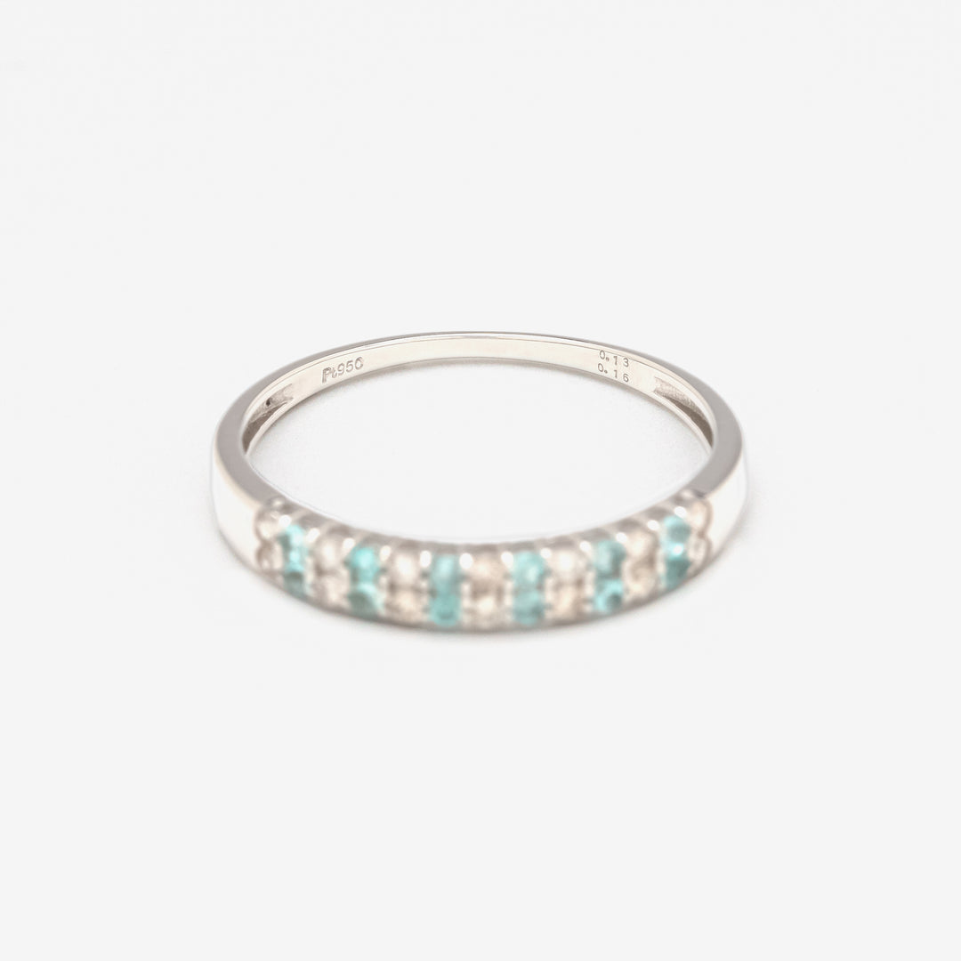 10月誕生石 プラチナ パライバトルマリン リング<鑑定カード