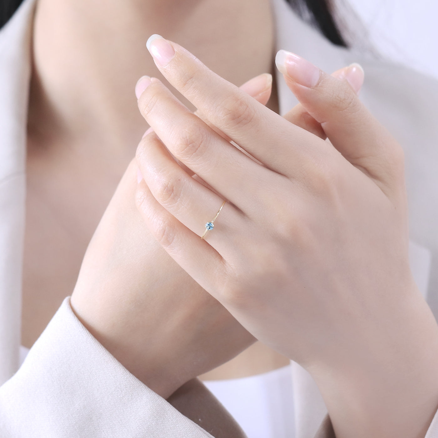 【WEB限定】11月誕生石 K10 イエローゴールド ブルートパーズ リング