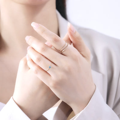 【WEB限定】11月誕生石 K10 イエローゴールド ブルートパーズ リング