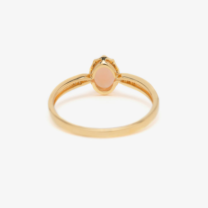 WEB限定】10月誕生石 K18 イエローゴールド ピンクオパール リング