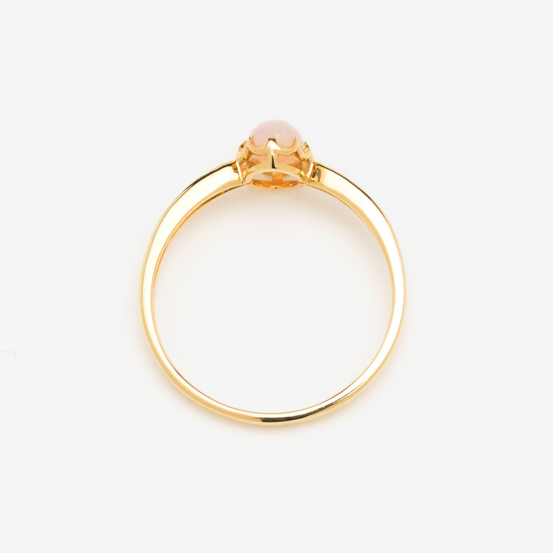 WEB限定】10月誕生石 K18 イエローゴールド ピンクオパール リング