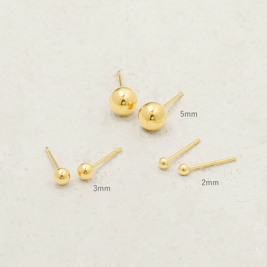 K18 イエローゴールド 丸玉 ピアス（2mm） （7277729448093