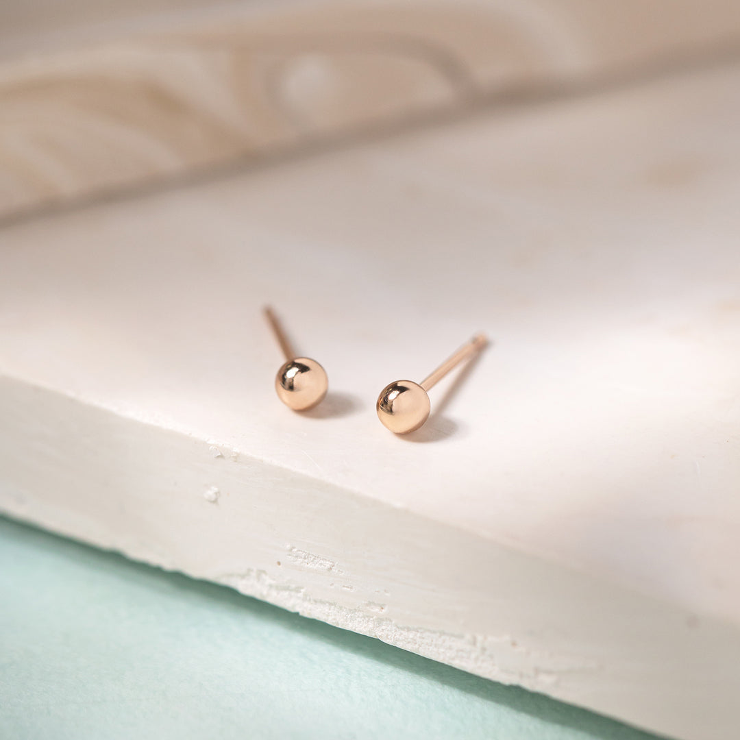 K18 ピンクゴールド 丸玉 ピアス（3mm） （7277729743005