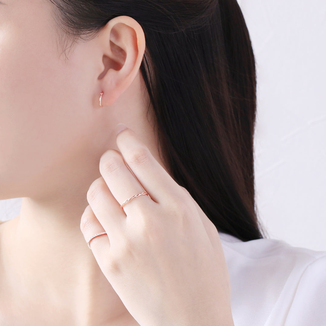K18 ピンクゴールド フープピアス（10mm） （7277729841309