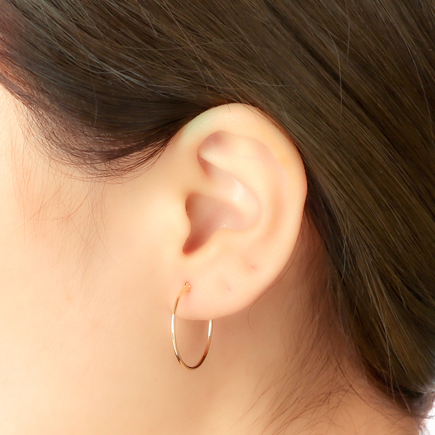 K18 イエローゴールド フープ ピアス（20mm）