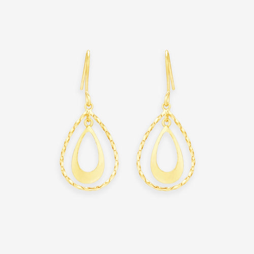 K10 イエローゴールド しずく フック ピアス