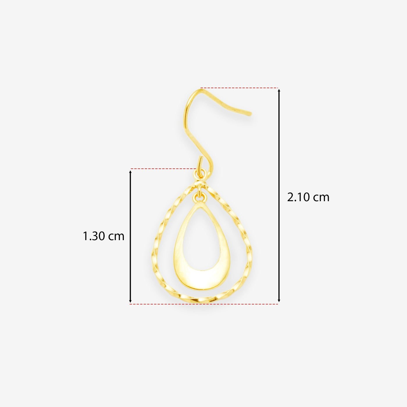 K10 イエローゴールド しずく フック ピアス