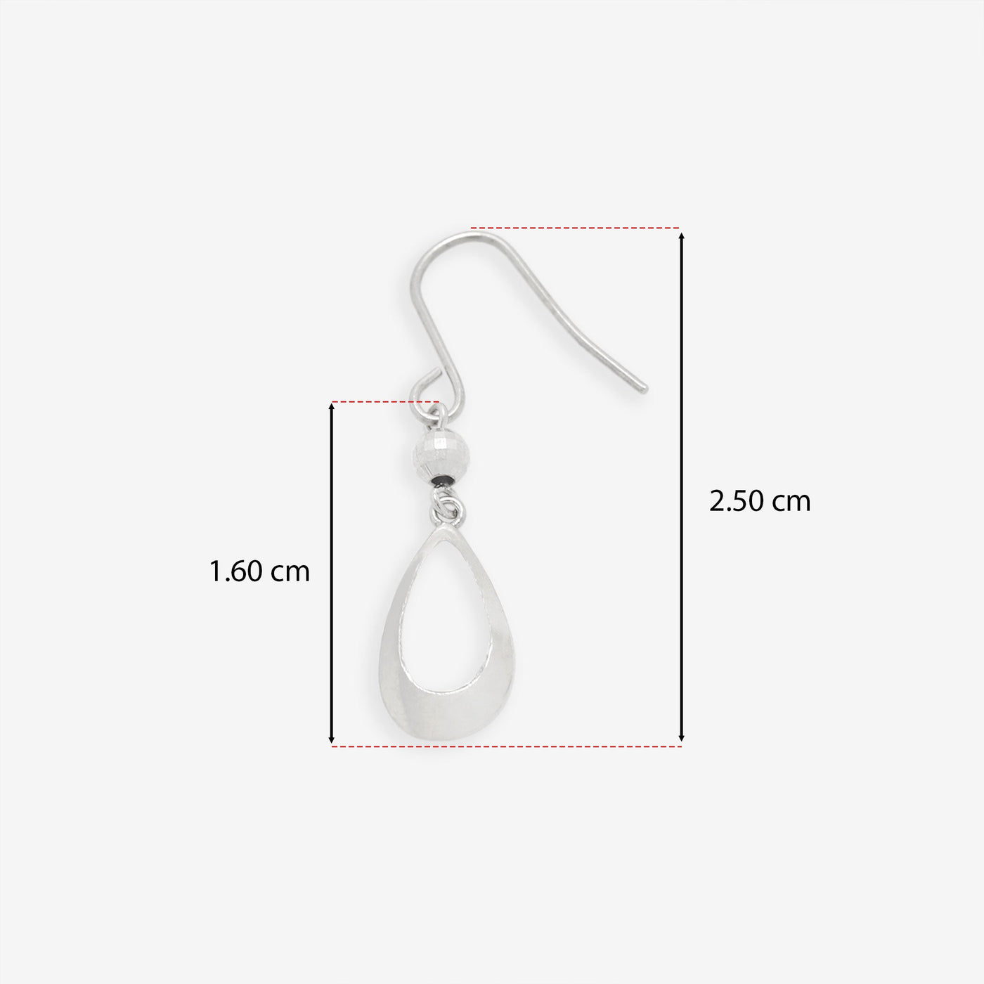 K10 ホワイトゴールド しずく フック ピアス