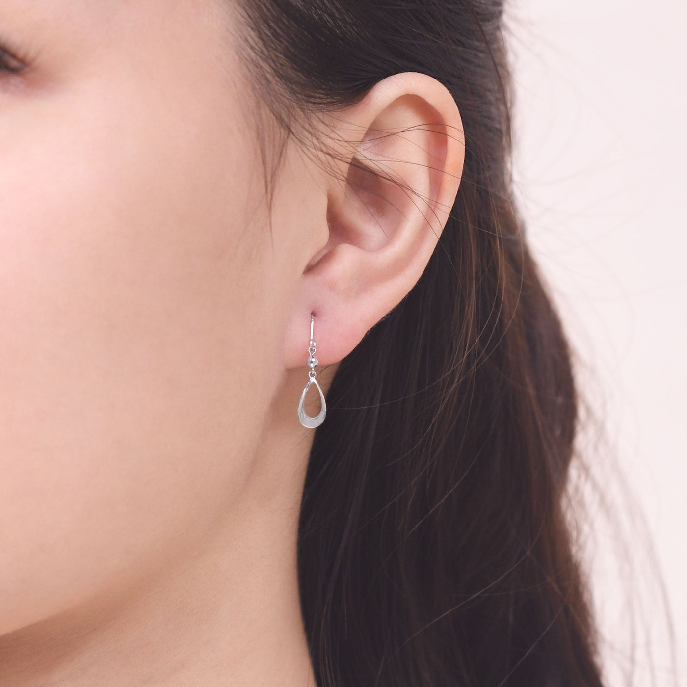 K10 ホワイトゴールド しずく フック ピアス