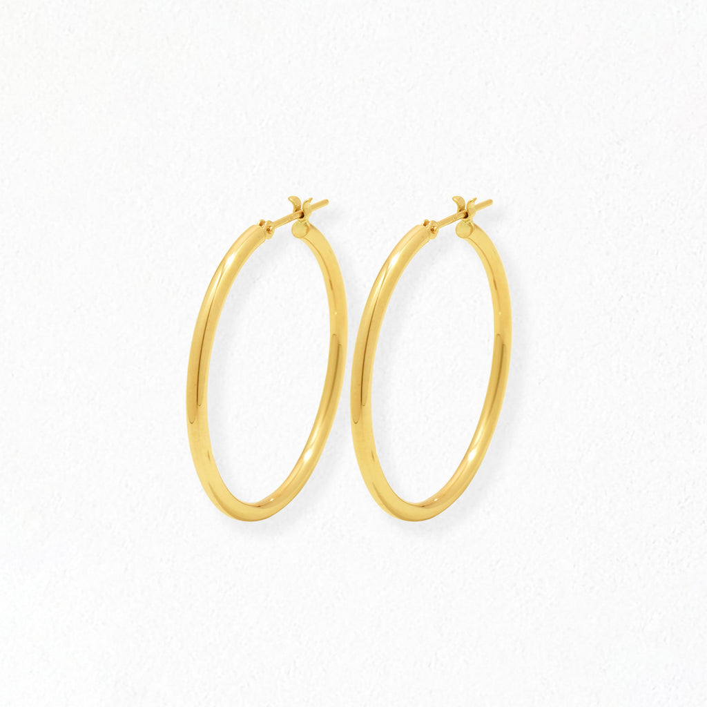 ESTELLE イエローゴールドトーン フープピアスK10金 約2.5cm ESTELLE イエローゴールドトーン フープピアスK10金 約2.5cm