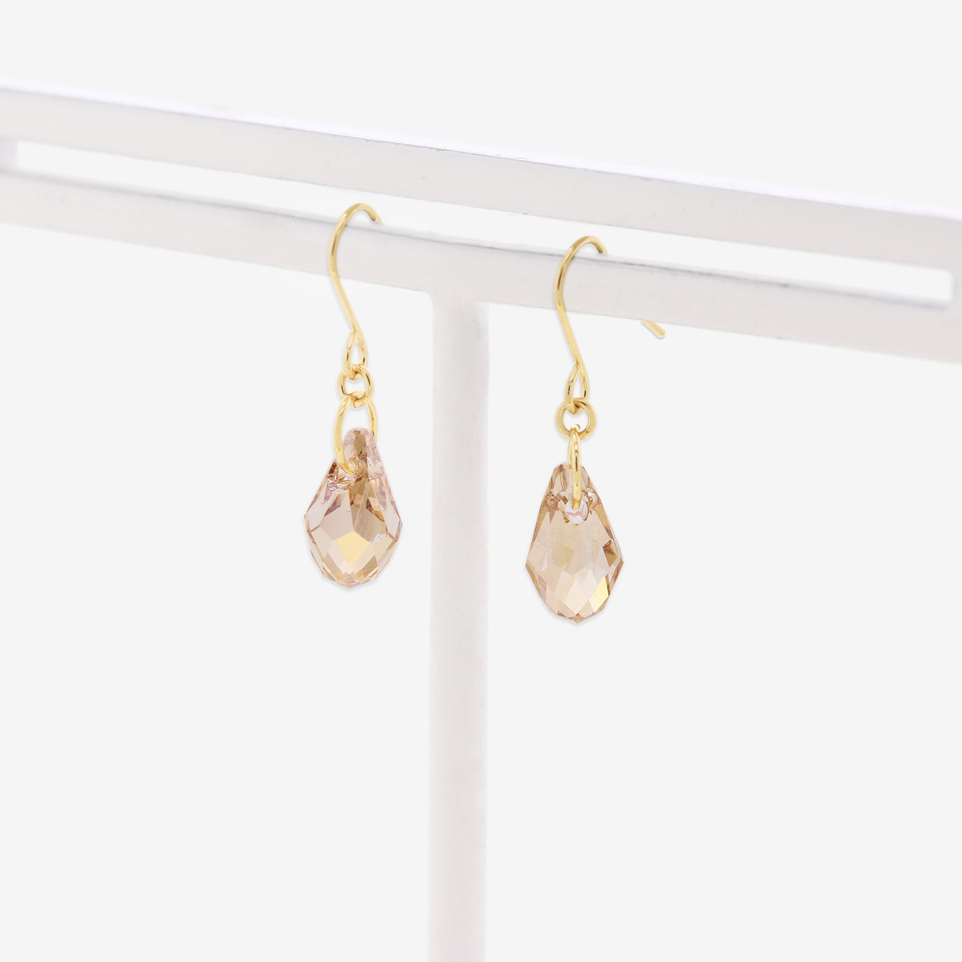 【WEB限定】K10 イエローゴールド クリスタル しずく フック ピアス