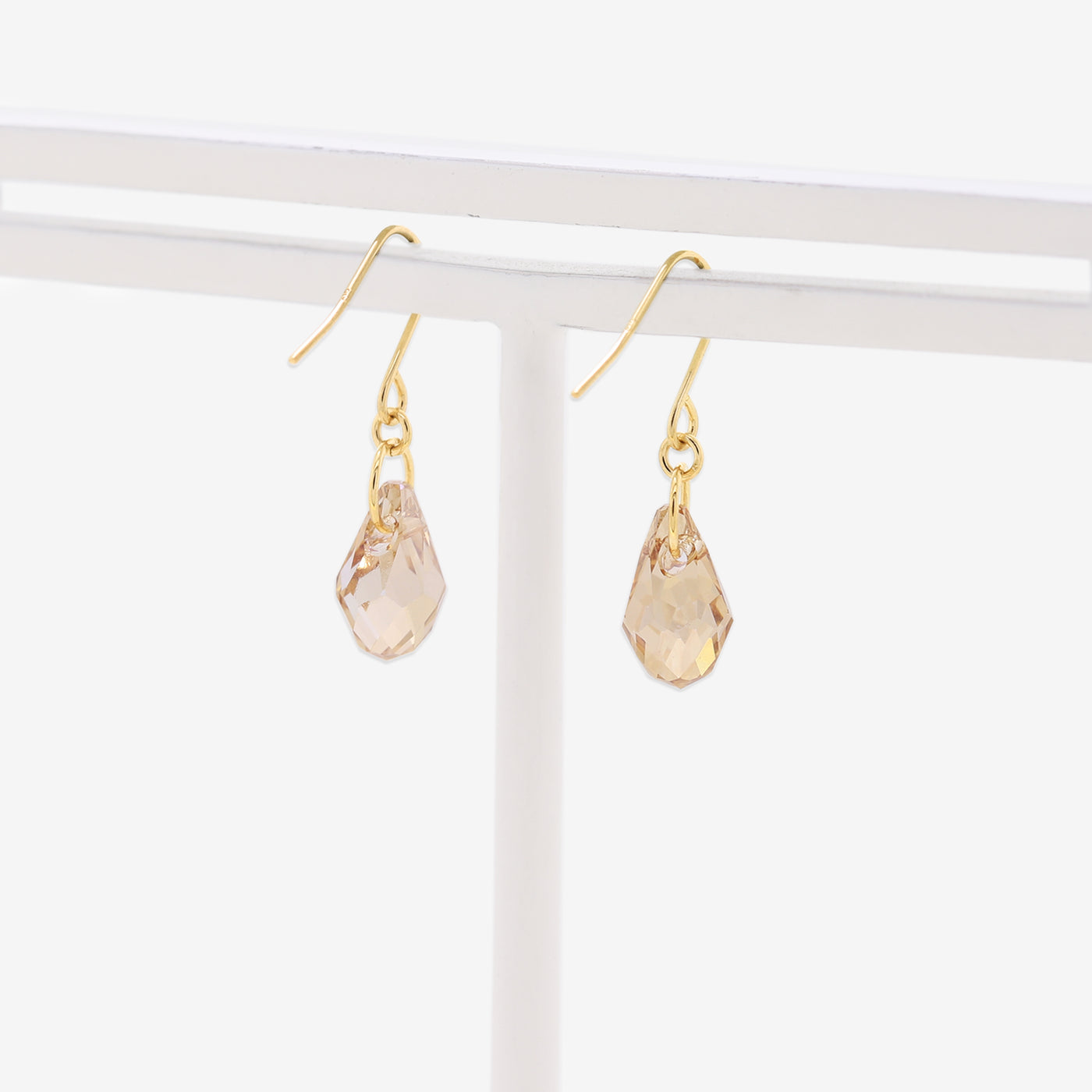 【WEB限定】K10 イエローゴールド クリスタル しずく フック ピアス