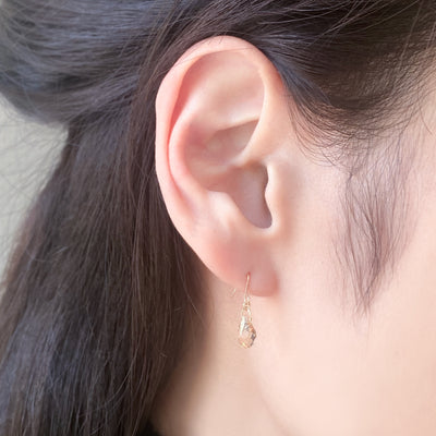 【WEB限定】K10 イエローゴールド クリスタル しずく フック ピアス