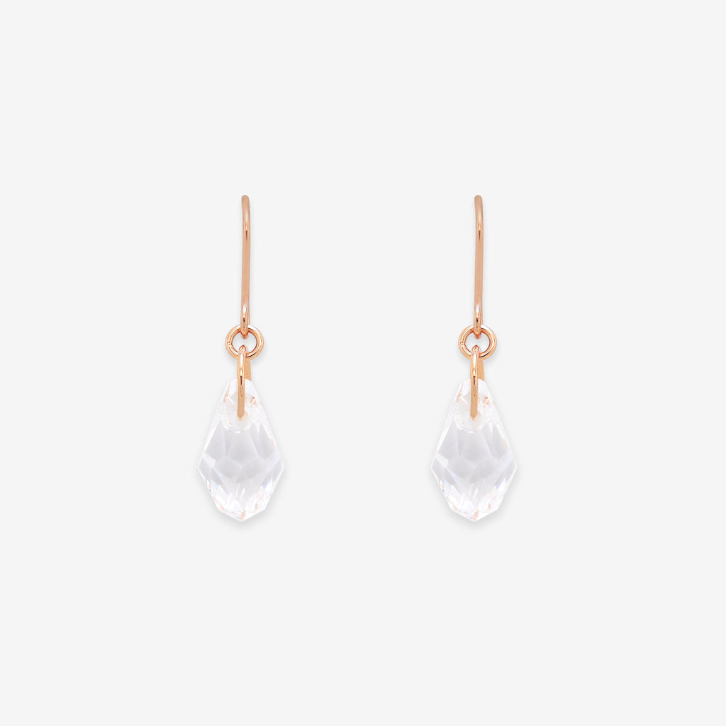 WEB限定】K10 ピンクゴールド クリスタル しずく フック ピアス