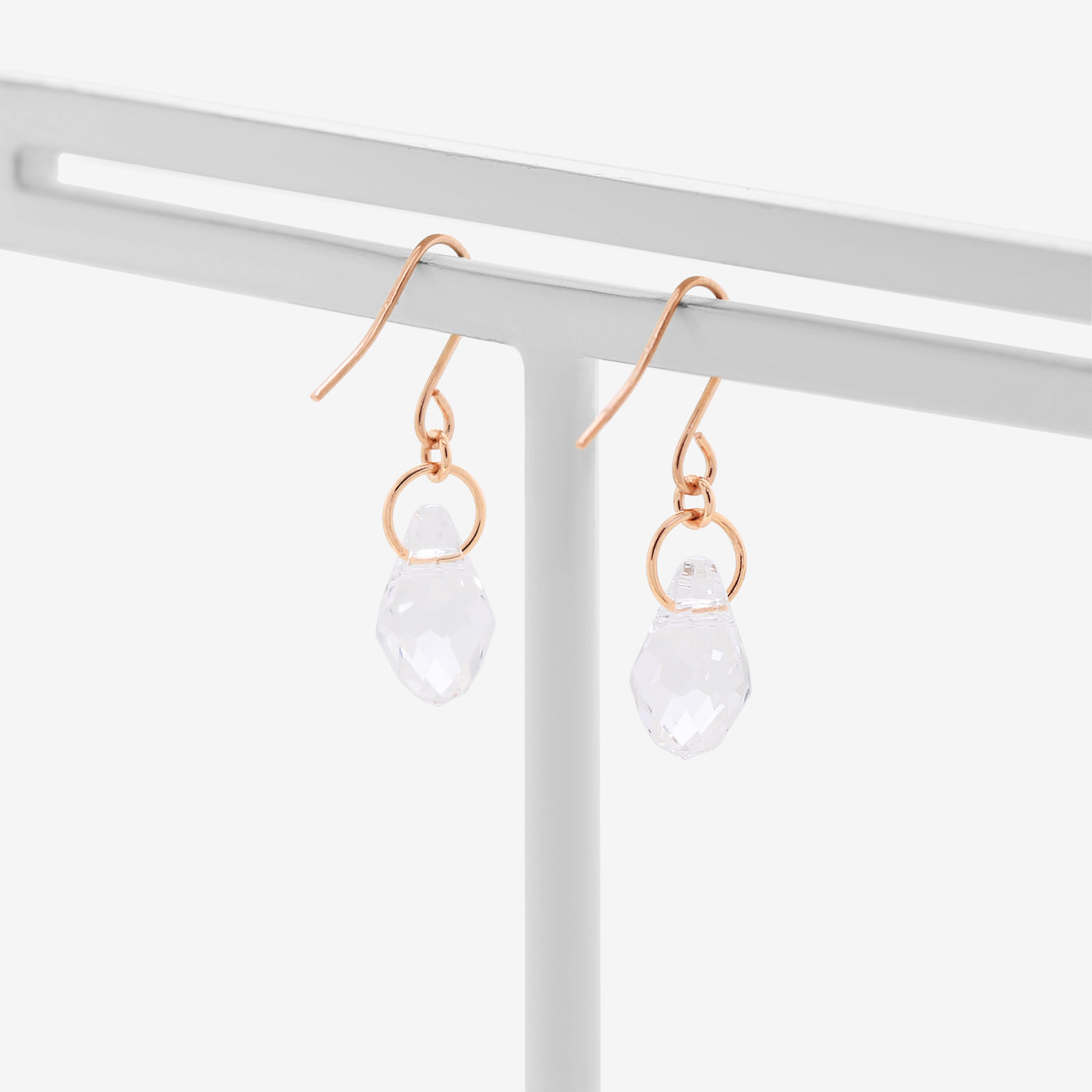 【WEB限定】K10 ピンクゴールド クリスタル しずく フック ピアス