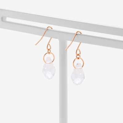 【WEB限定】K10 ピンクゴールド クリスタル しずく フック ピアス