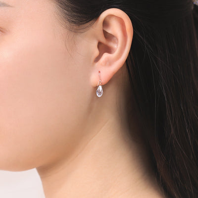 【WEB限定】K10 ピンクゴールド クリスタル しずく フック ピアス