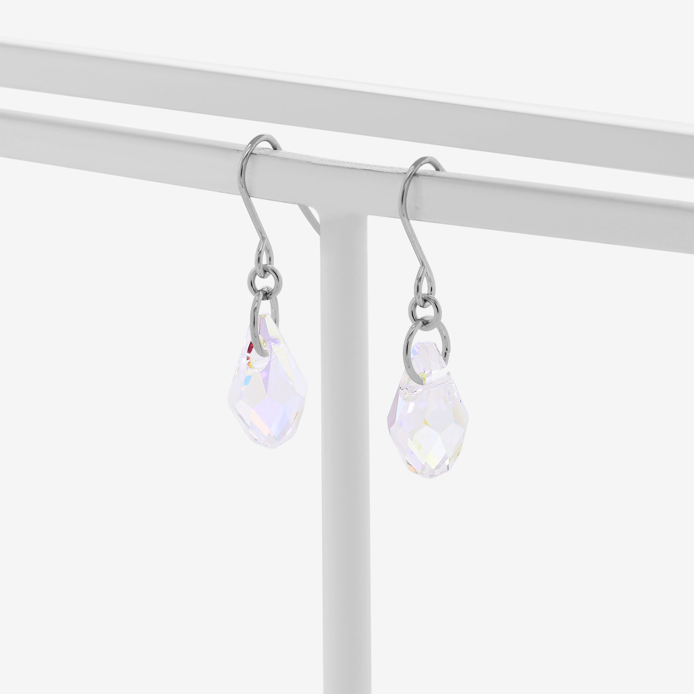 【WEB限定】K10 ホワイトゴールド クリスタル フック ピアス