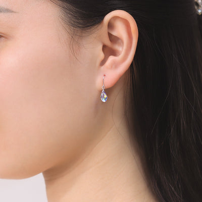 【WEB限定】K10 ホワイトゴールド クリスタル フック ピアス