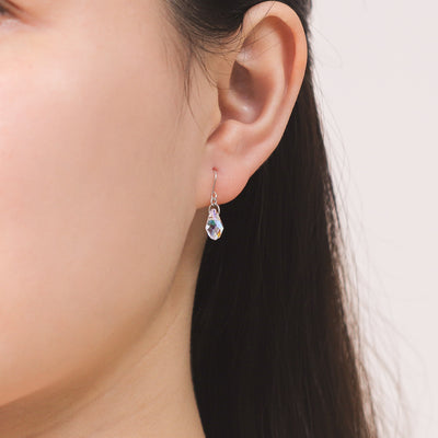 【WEB限定】K10 ホワイトゴールド クリスタル フック ピアス