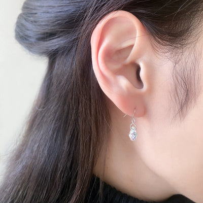 【WEB限定】K10 ホワイトゴールド クリスタル フック ピアス