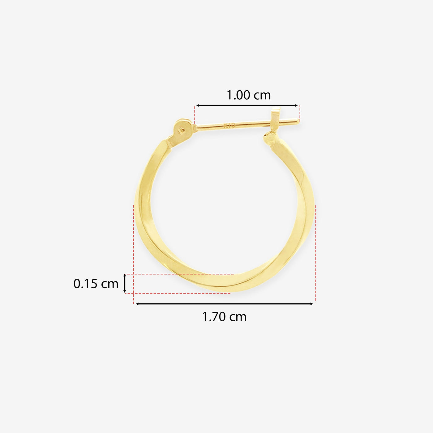 K10 イエローゴールド フープ ピアス