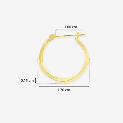 K10 イエローゴールド フープ ピアス