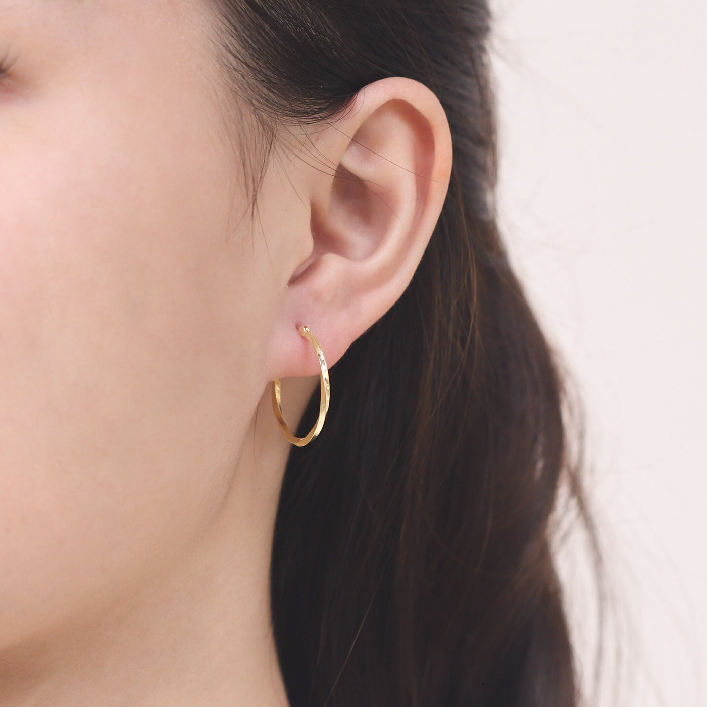 K10 イエローゴールド フープ ピアス