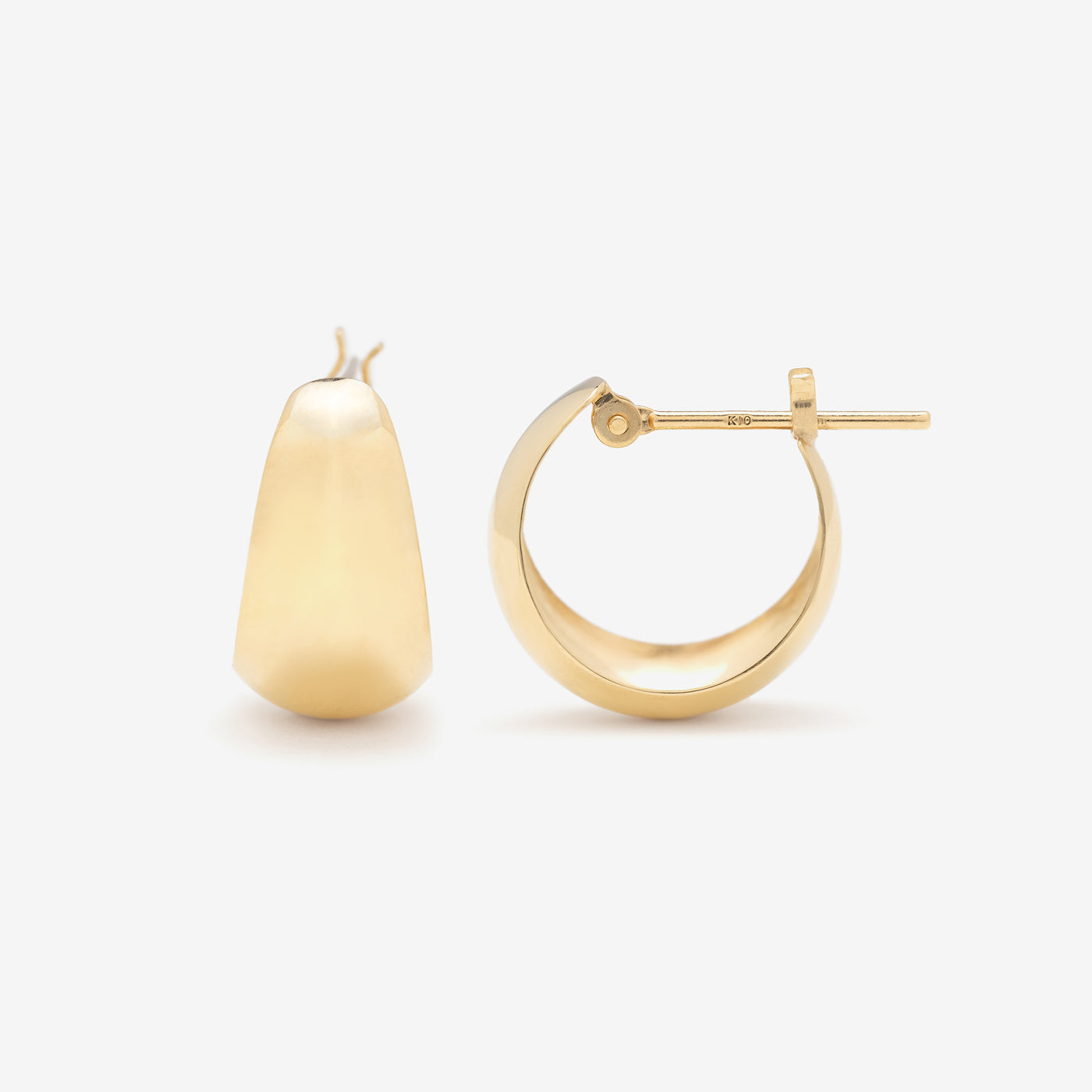 K10 イエローゴールド フープ ピアス