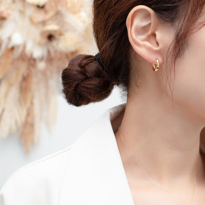 K18 イエローゴールド フープ ピアス