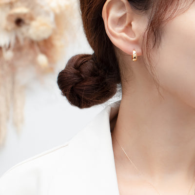 K18 イエローゴールド フープ ピアス