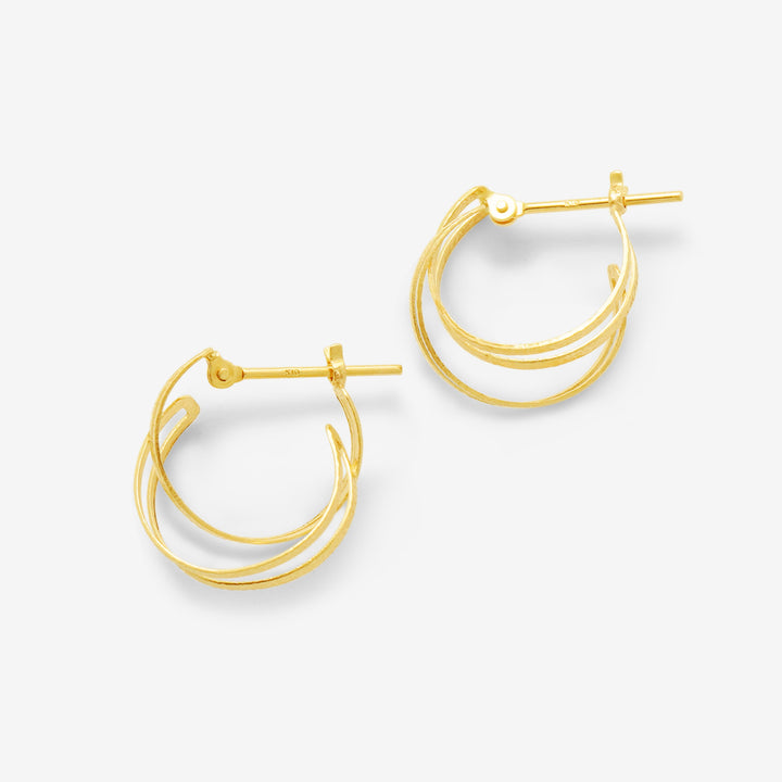 ESTELLE イエローゴールドトーン フープピアスK10金 約2.5cm K10 イエローゴールド フープ ピアス （9625038684462