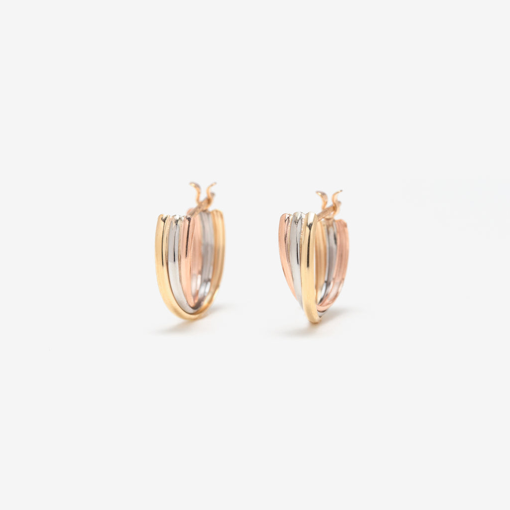 K10 イエローゴールド/ピンクゴールド/プラチナ フープ ピアス