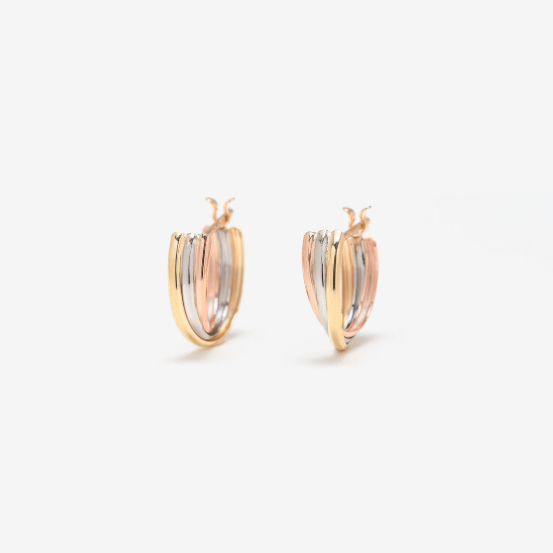 K10 イエローゴールド/ピンクゴールド/プラチナ フープ ピアス