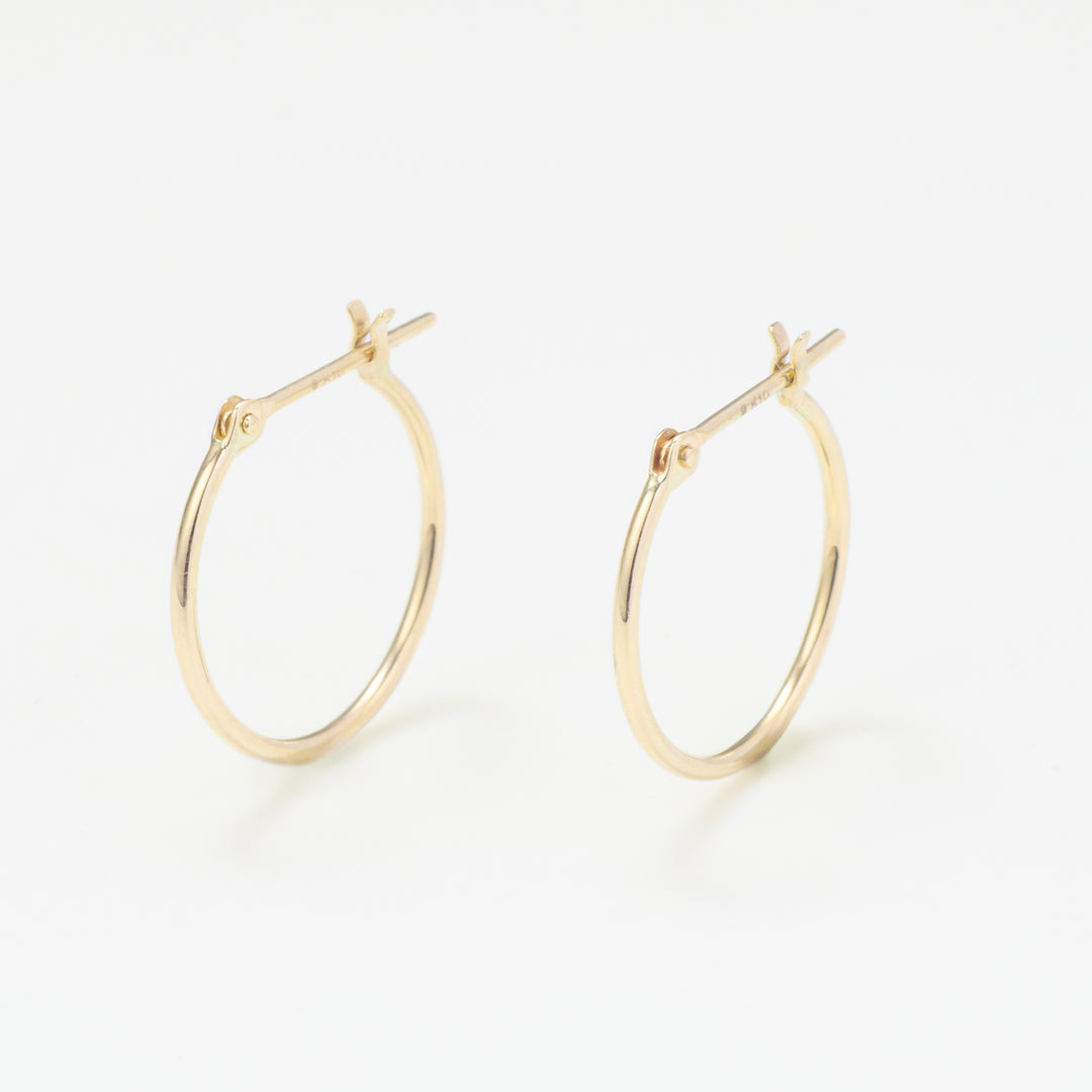 K10 イエローゴールド フープ ピアス（15mm） （9881822232878